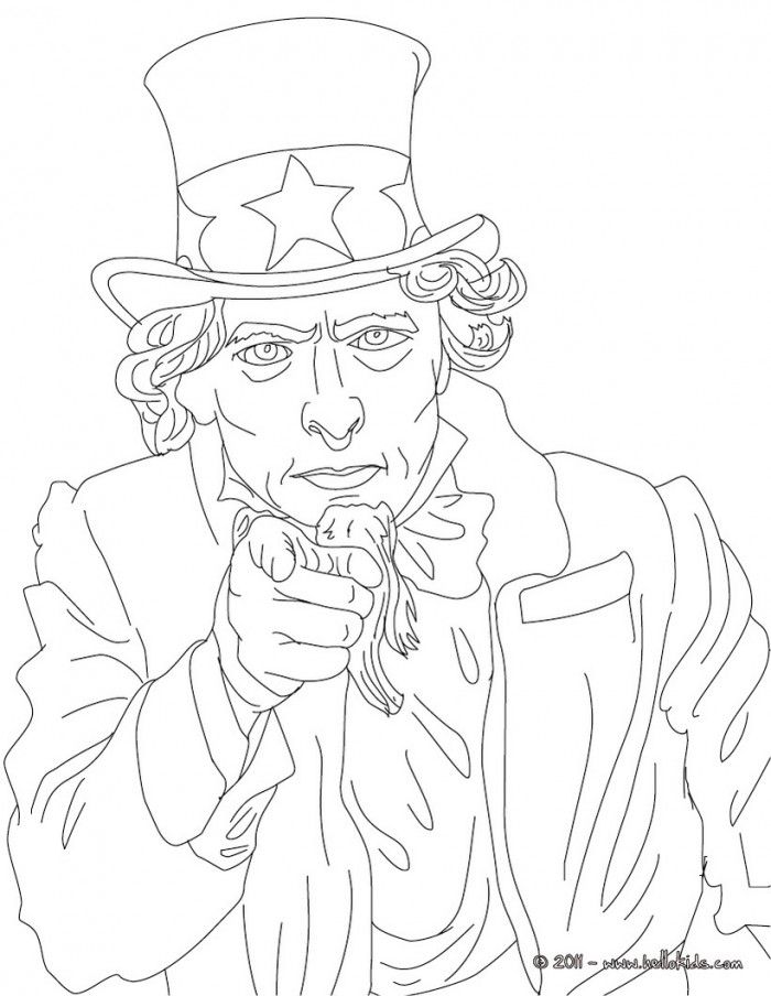 Uncle Sam Coloring Page Kids