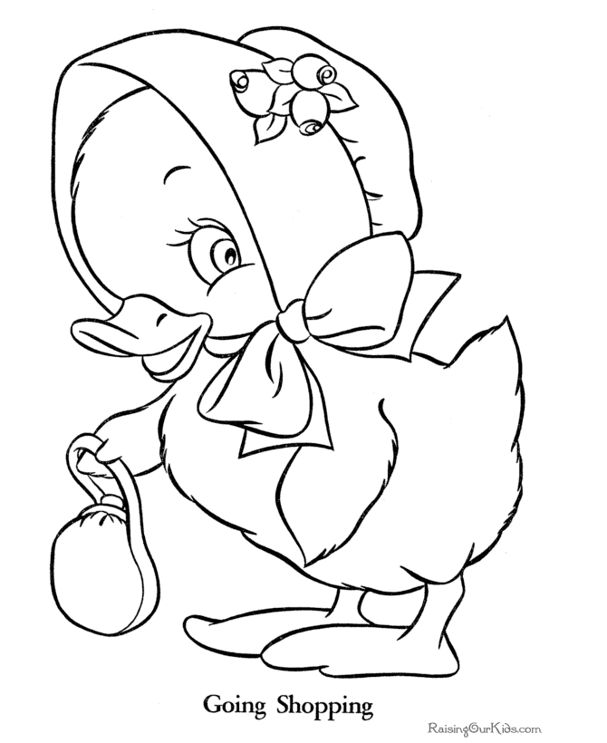 007 Coloring Pages For Kid: Duck Easter Coloring Pages