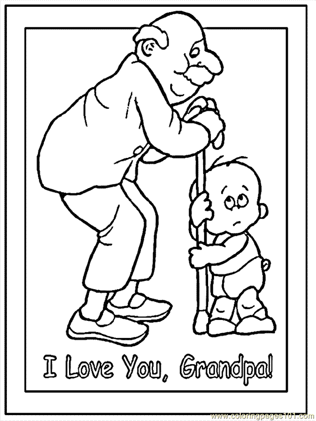 cartoon grandpa Colouring Pages (page 3)