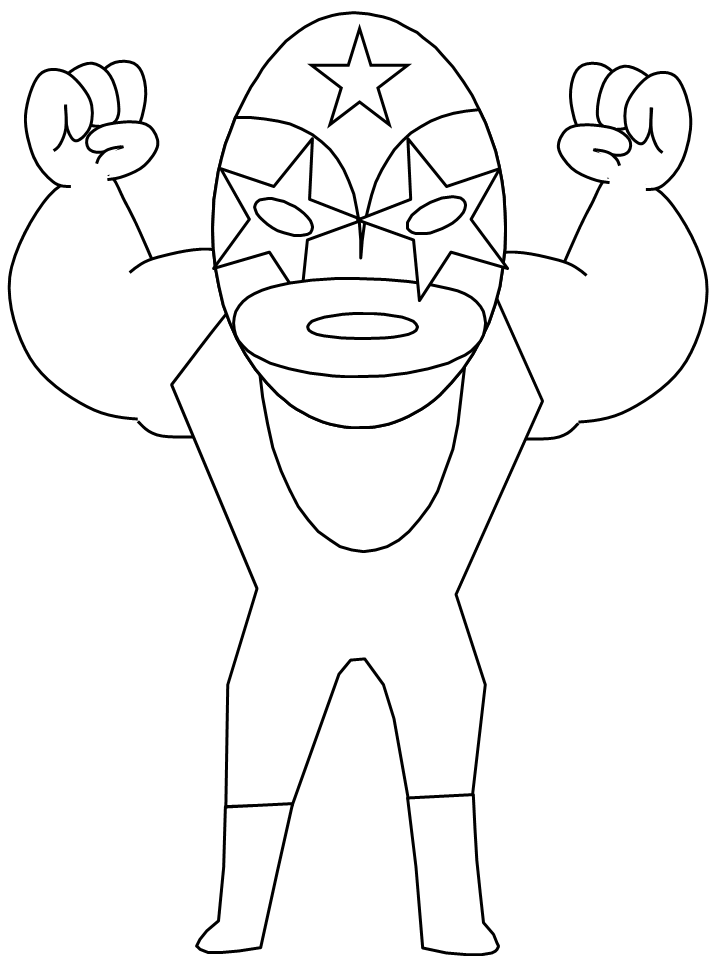 Luca Libra Mexican Wrestling Colouring Page
