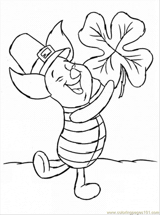 Coloring Pages Piglet Hold A Leave (Cartoons > Winnie The Pooh 