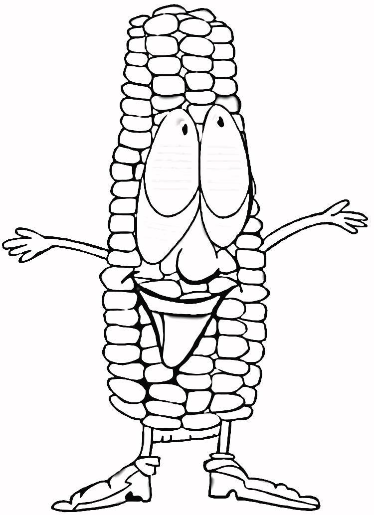 Corn Cob Coloring Page - Coloring Home