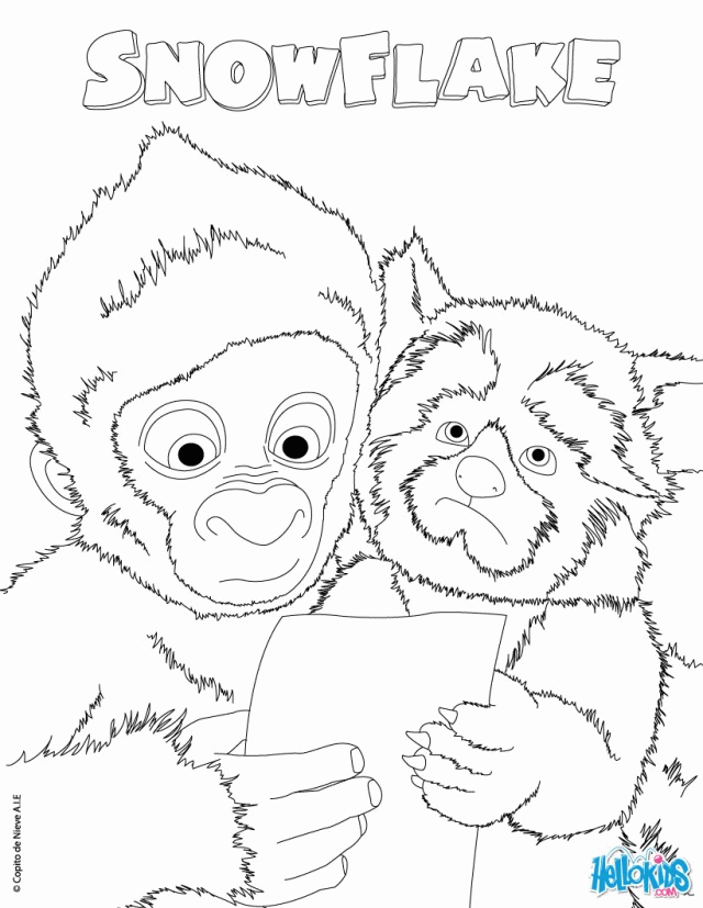SNOWFLAKE The White Gorilla Coloring Pages SNOWFLAKE The 240789 