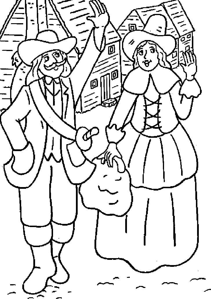 Thanksgiving Pilgrims Coloring Pages Printables – Thanksgiving 
