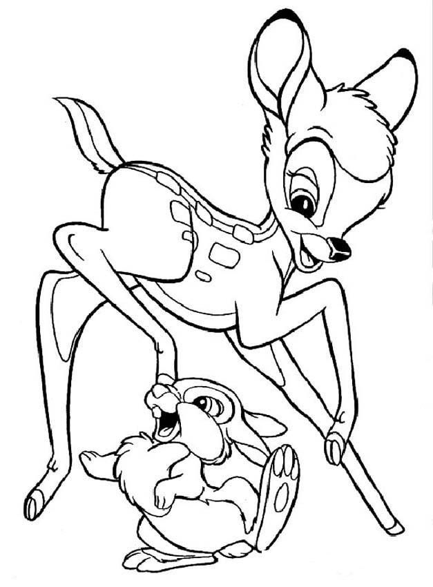 Download Bambi Coloring Pages Having Fung With Thumper Or Print 