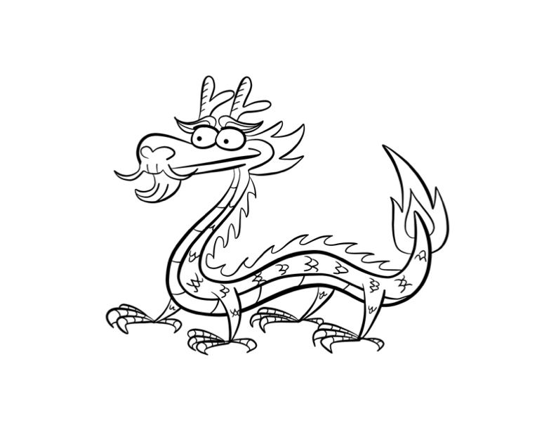 Chinese dragon coloring page | ColorDad