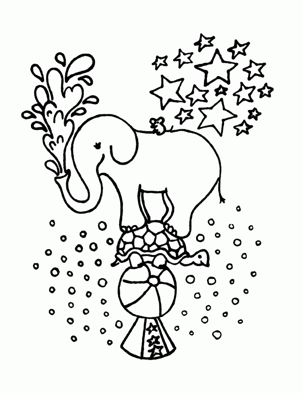 Elephant and Turtle Stack Coloring Page