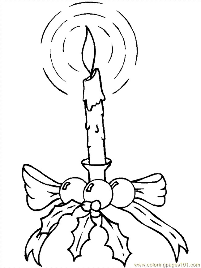 Coloring Pages Christmas Candles (4) (Cartoons > Christmas) - free 