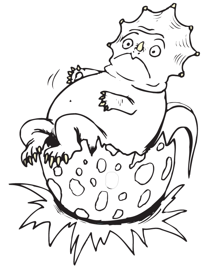 Baby Hatching Dinosaur Coloring Page | Free Printable Coloring Pages