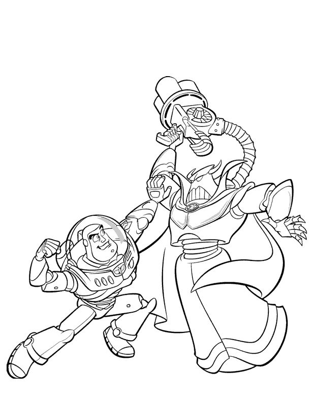Buzz Lightyear and Zurg Coloring Pages | Coloring