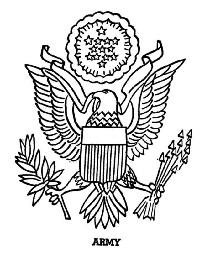 Armed Forces Day Coloring Pages | US Army Insigina coloring page 