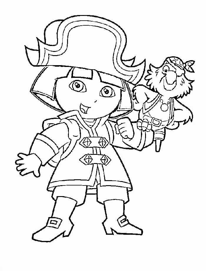 Dora Being Pirate Coloring Pages: Dora Being Pirate Coloring Pages 