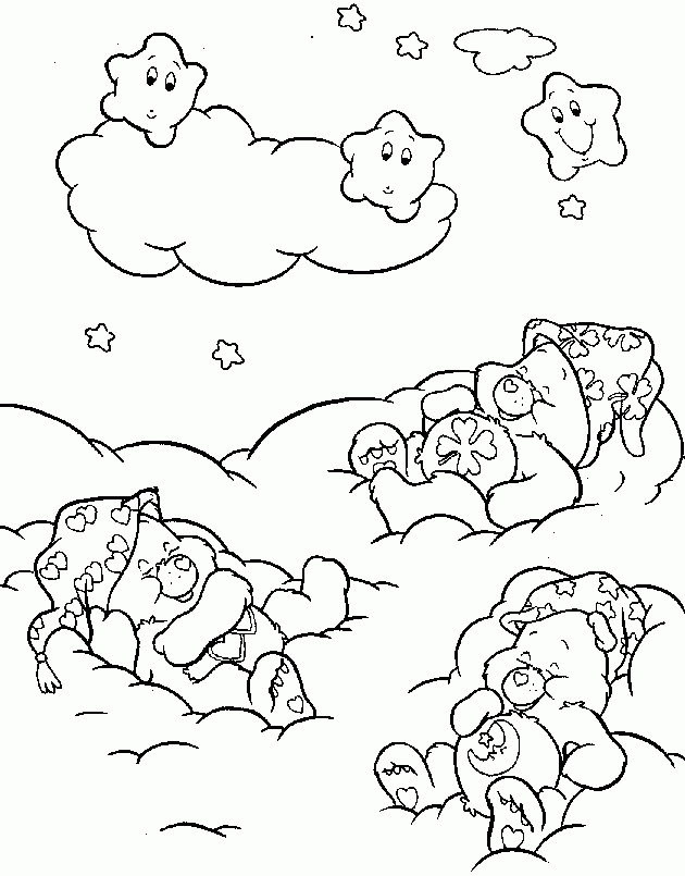 Download Sleeping Care Bear Coloring For Kids Or Print Sleeping 
