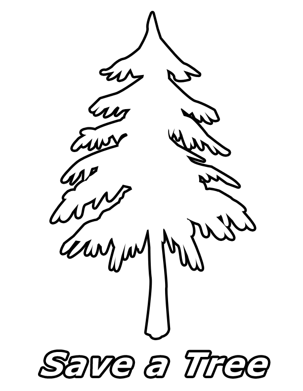 Going Green Coloring Page - Save a Tree - Going Green Coloring Pages™.