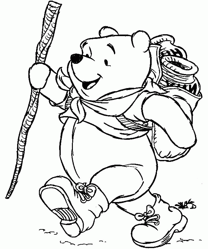 Winnie The Pooh Honey Looking For Wandering Coloring Pages 