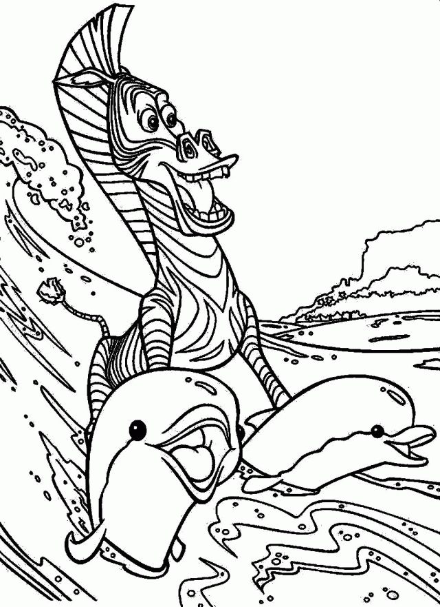 Print Out Madagascar 2  Marty The Zebra Coloring Page 8