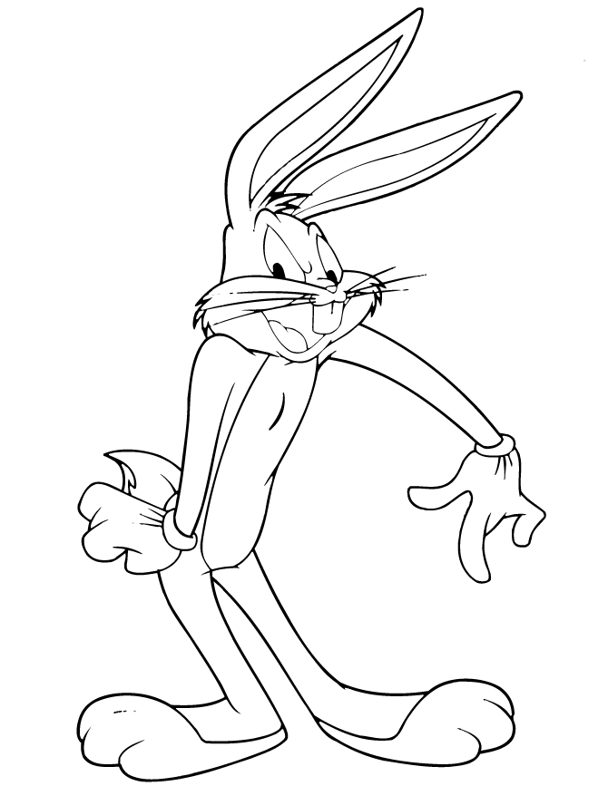 warner bros bugs bunny coloring page  free printable