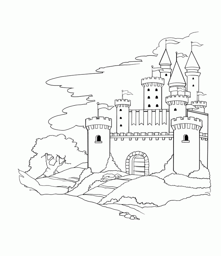 Castle Coloring Page | Knight Party Ideas