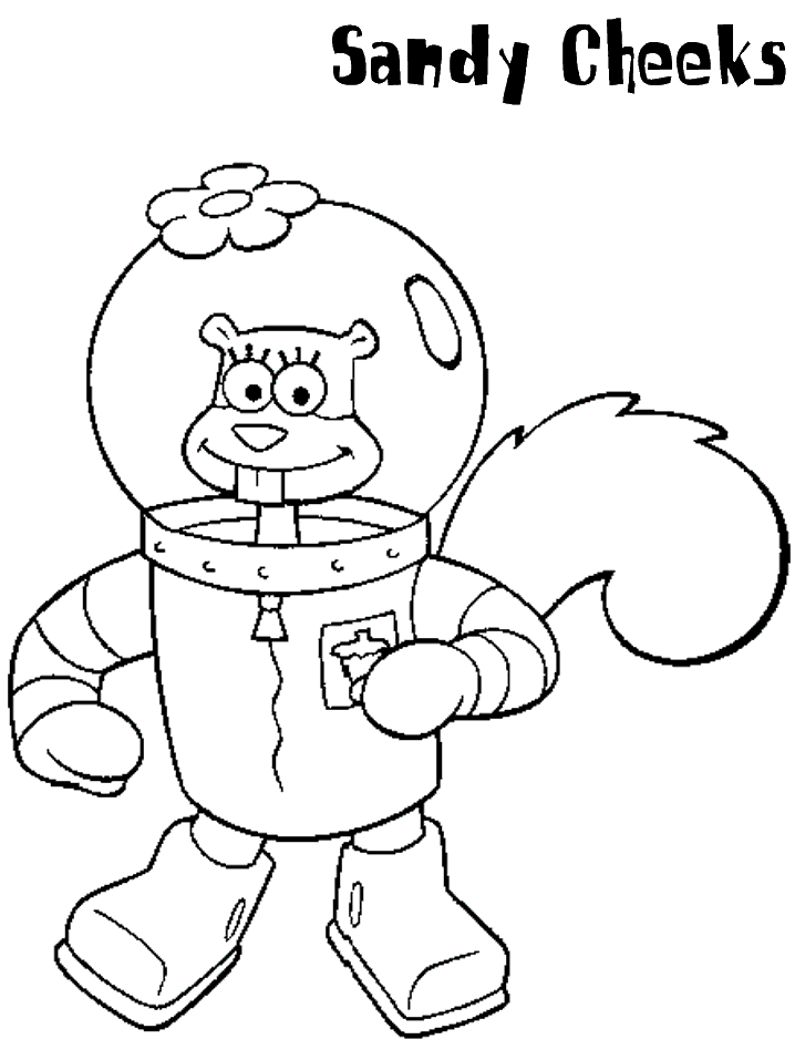 Sandy Cheeks Coloring Pages 2