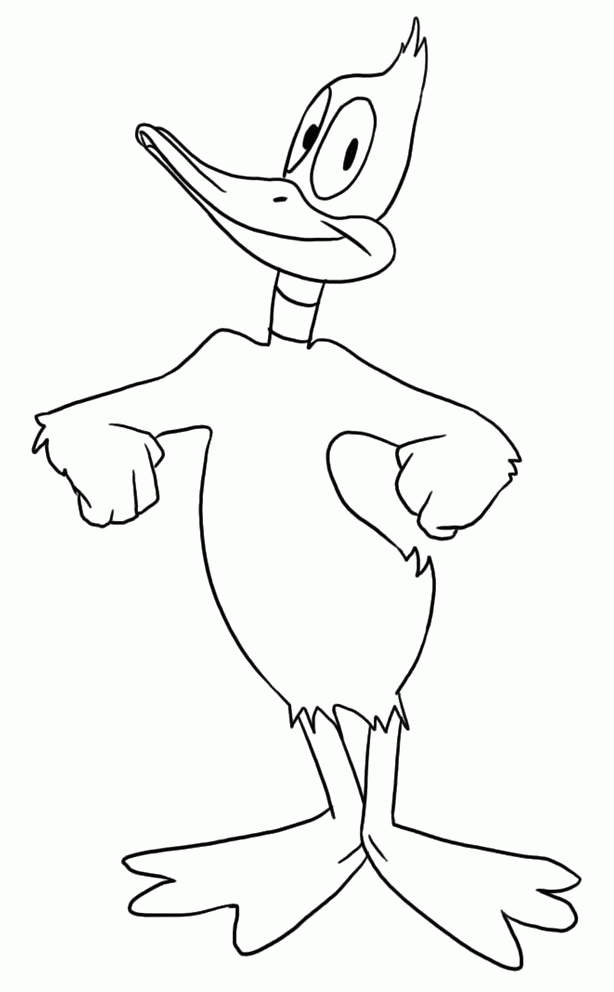 Daffy Duck Is Working Coloring Pages - Looney Tunes Cartoon 