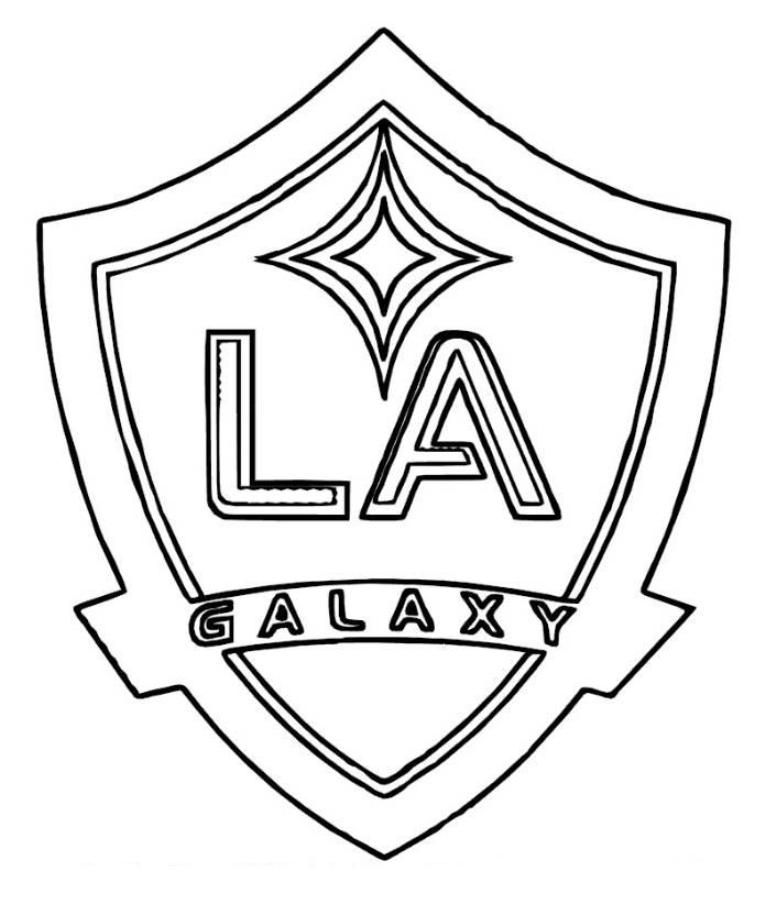 Print LA Galaxy Logo Soccer Coloring Pages or Download LA Galaxy 