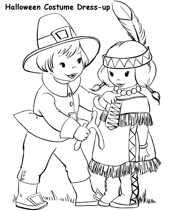 Pilgrims And Indians Coloring Pages - Free Printable Coloring 
