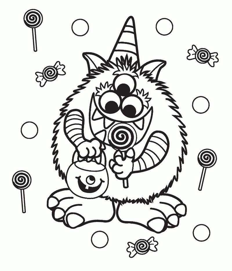 Halloween Candy Critter Coloring Page Coloring Page