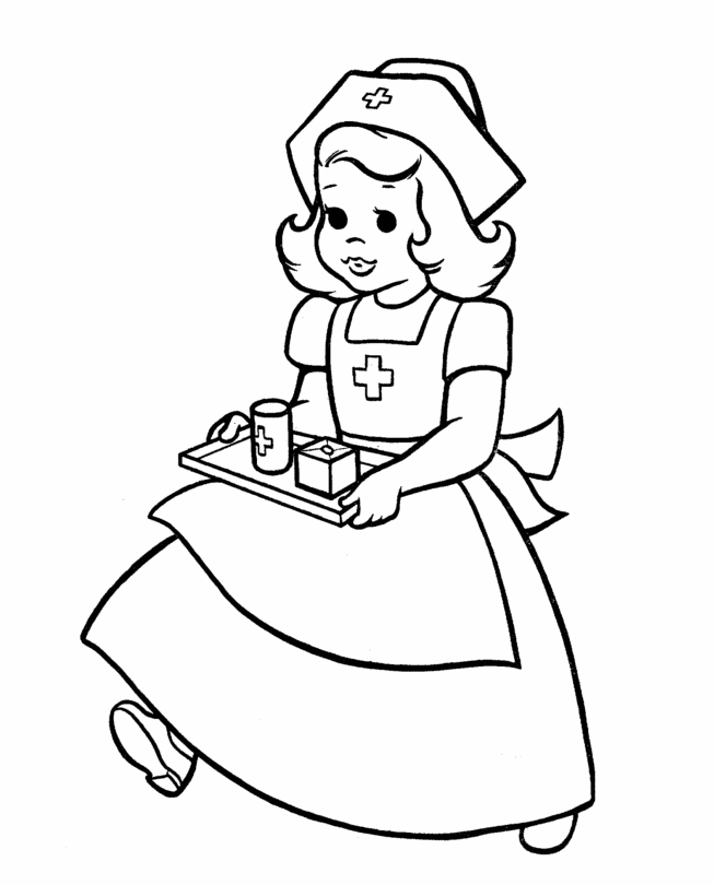 Nurse Coloring Sheet - Doctor Day Coloring Pages : iKids Coloring 