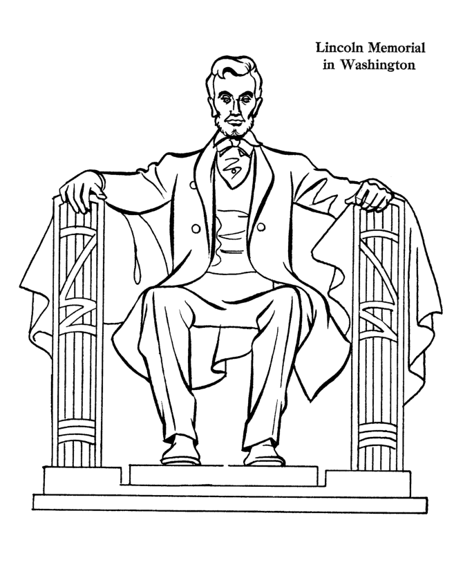 Memorial Day Coloring Pages - Lincolin Memorial Coloring Sheet 