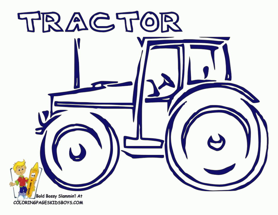 Free Coloring Sheets Of A Vintage Farm Tractor BW Coloring Point 