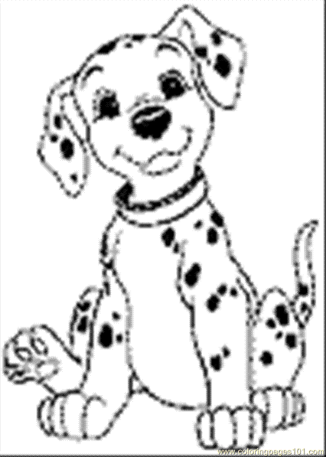 Coloring Pages Dalmations Sitting 1 Small (Cartoons > 101 