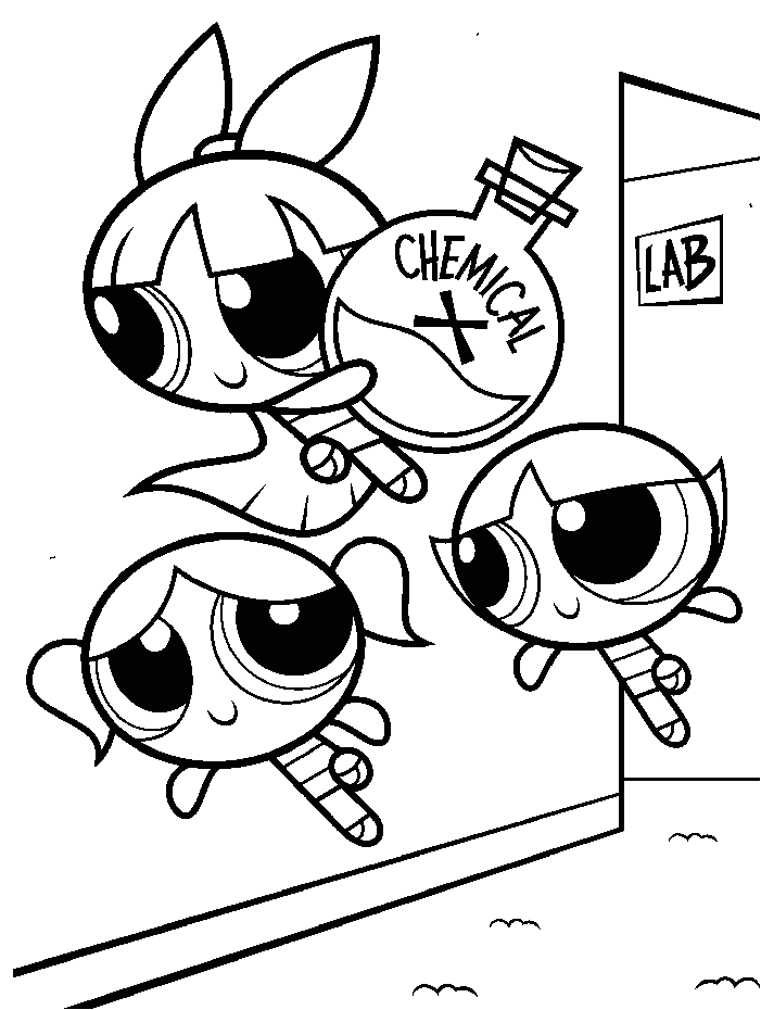 Pudgy Bunny's Power Puff Girls Coloring Pages
