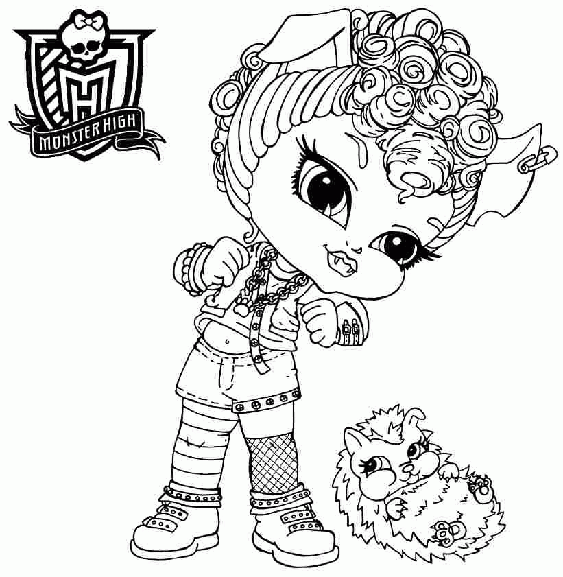 Printable Colouring Sheets Cartoon Monster High Baby Howleen Wolf 
