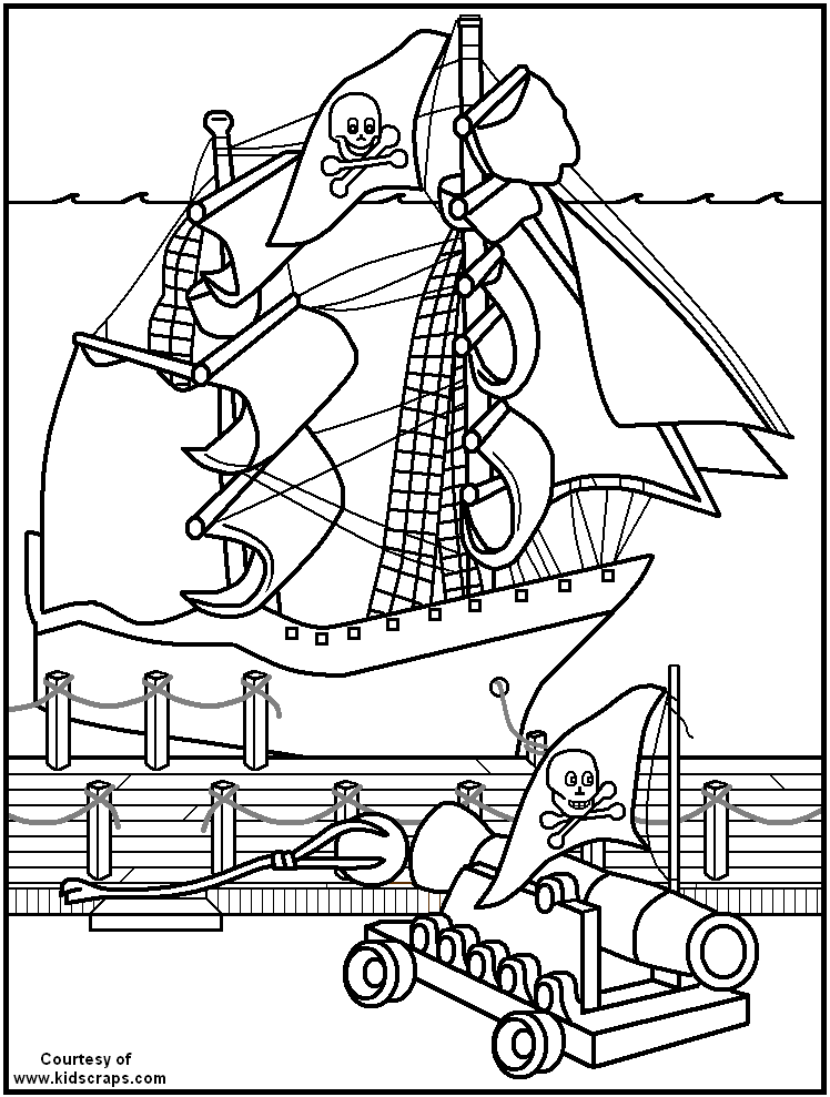 pirate anchor Colouring Pages