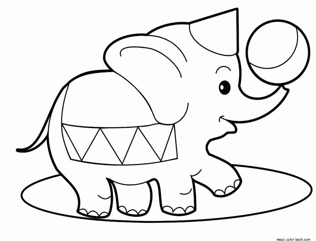 Elephant coloring pages to print free