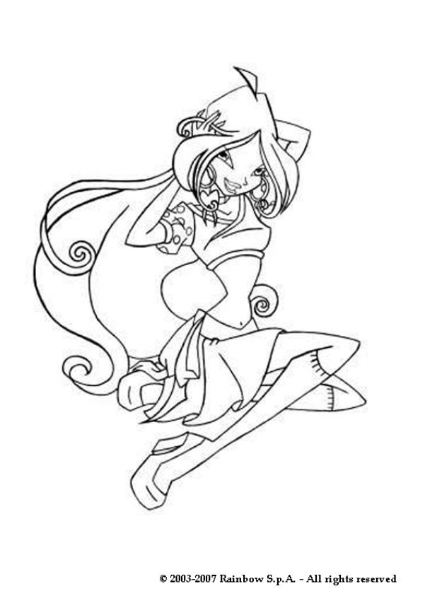 FLORA coloring pages - Winx Flora in position