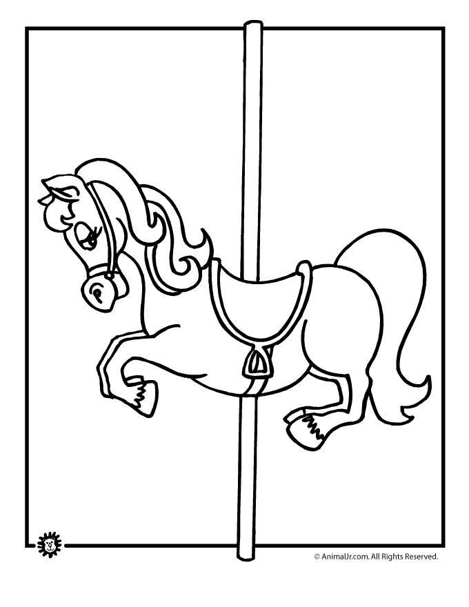 carousel horse coloring pages page animal