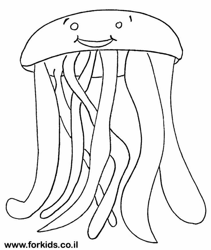 Smiling jellyfish for paint | www.Forkids.co.il Coloring Pages | Pint…