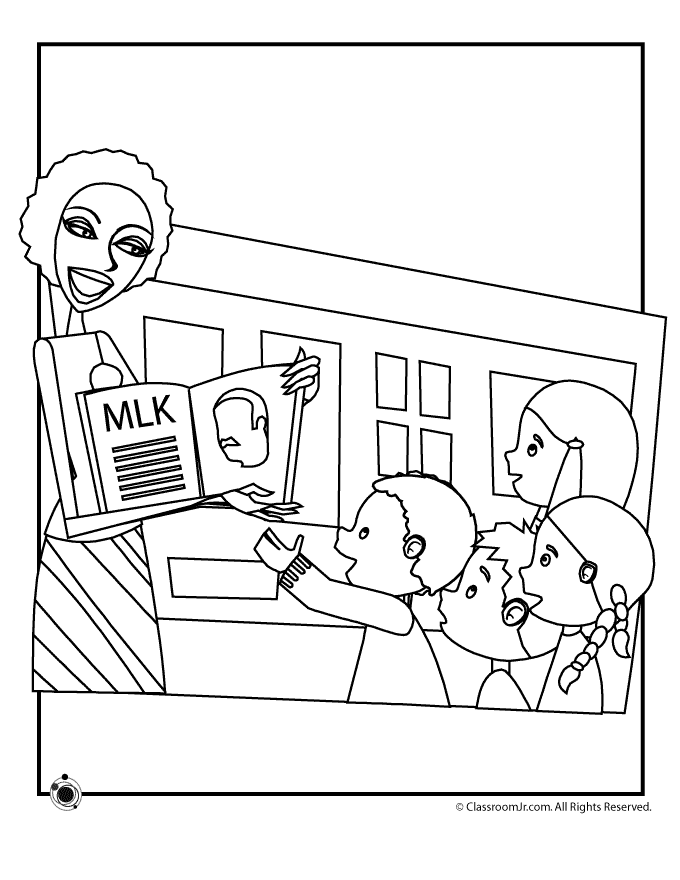 martin luther king classroom lesson coloring page jr
