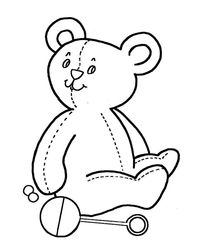 Simple Shapes Coloring Pages | Free Printable Simple Shapes Teddy 
