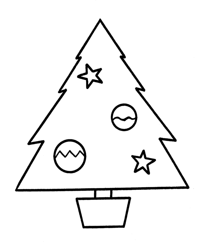 Kids Coloring Sheet Easy To Draw Christmas Tree Printable Coloring 