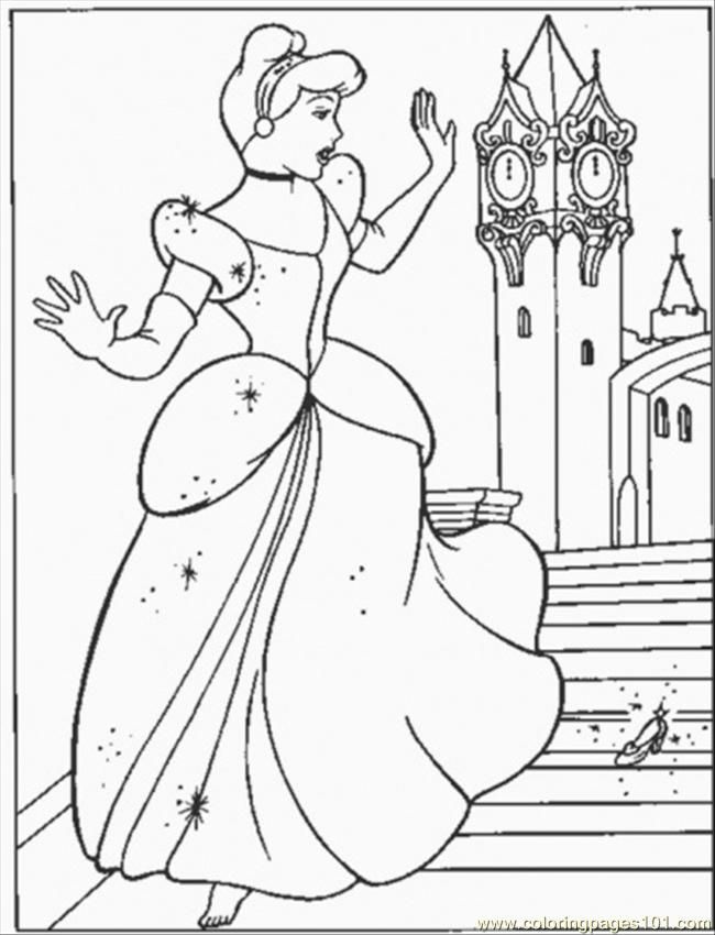 cinderella shoe Colouring Pages