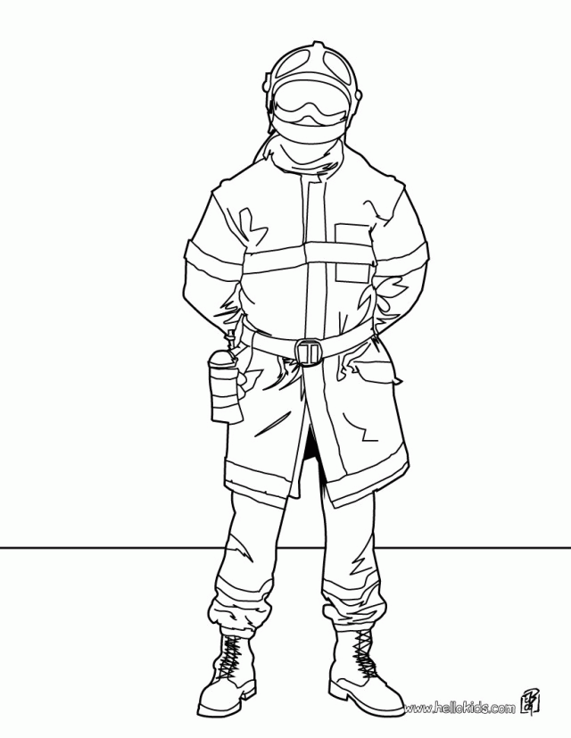 Halloween Fireman Coloring Page For Kids Fireman Coloring Pages 