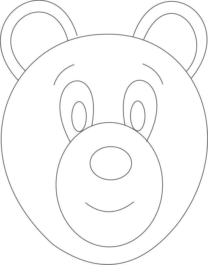 Bear mask printable coloring page for kids: Bear mask printable 