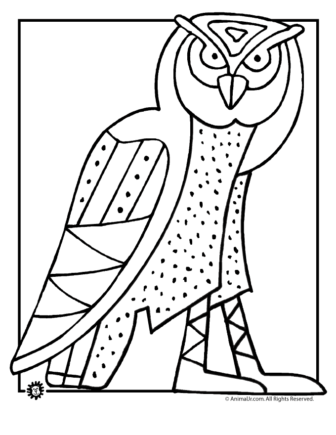 owl coloring pages art page classroom jr