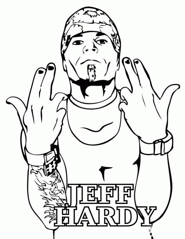 WWE Coloring Pages Jeff Hardy Color Printing Sonic Coloring 286614 