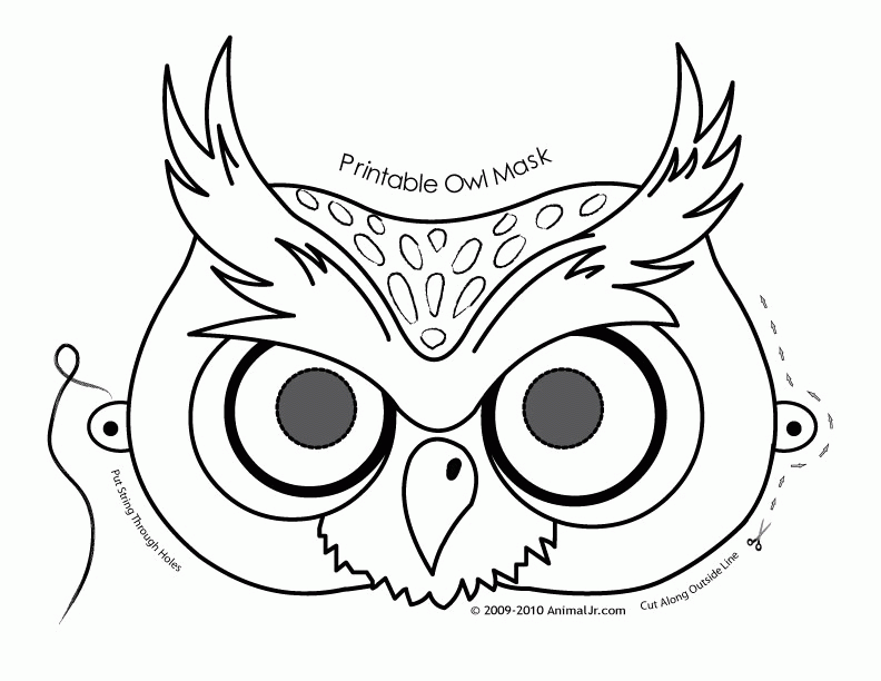 fantasy jr owl mask coloring page