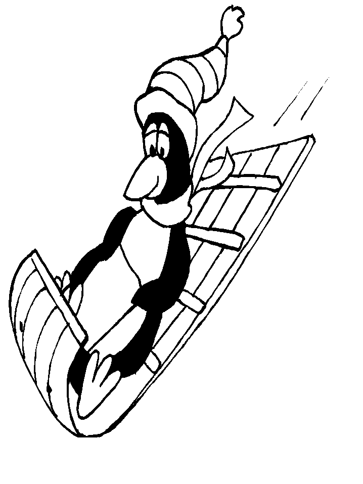 Printable Penguin Winter Coloring Pages