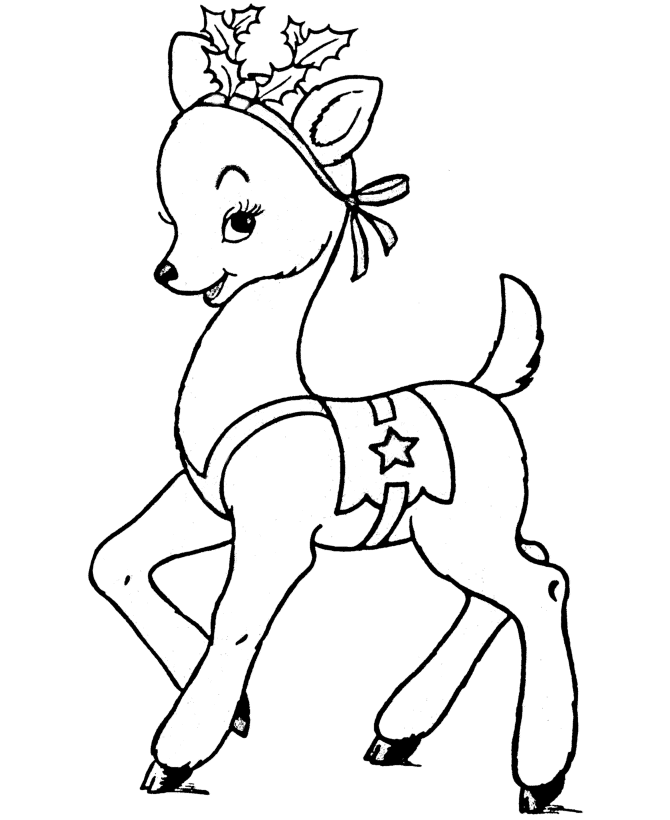 Christmas Toy Reindeer Coloring Page