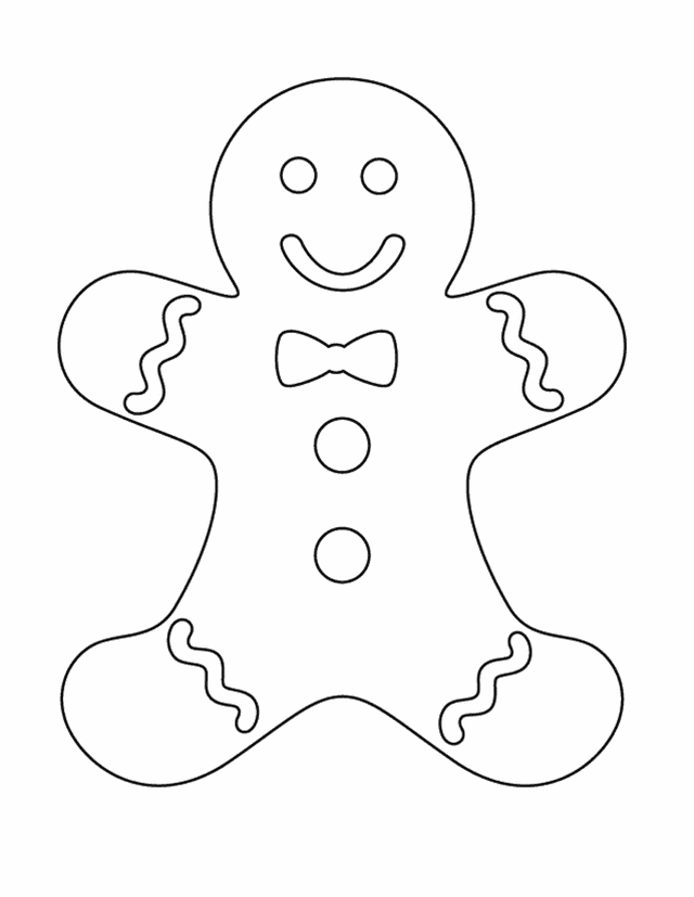 Gingerbread man - Free Printable Coloring Pages